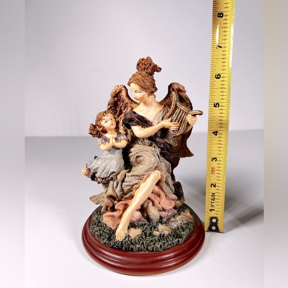 Angel with Child Figurine Playing Harp Collectible - Picture 9 of 10
